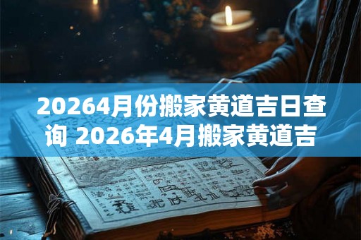 20264月份搬家黄道吉日查询 2026年4月搬家黄道吉日查询 20264月份搬家黄道吉日查询 2026年4月搬家黄道吉日查询