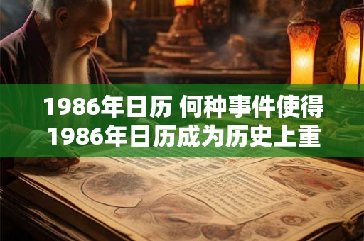 1986年日历 何种事件使得1986年日历成为历史上重要的一年
