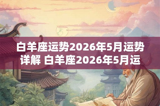 白羊座运势2026年5月运势详解 白羊座2026年5月运势如何