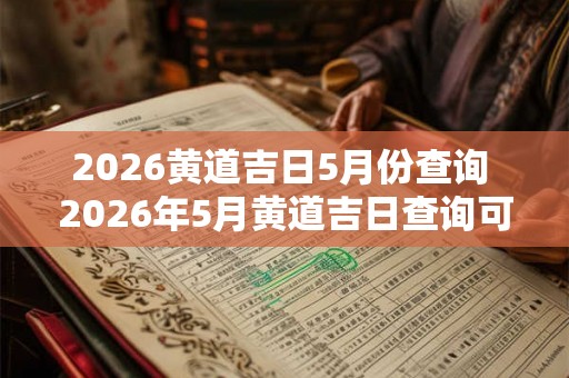 2026黄道吉日5月份查询 2026年5月黄道吉日查询可否告知