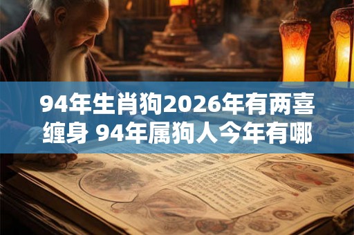 94年生肖狗2026年有两喜缠身 94年属狗人今年有哪两大喜事