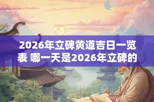 2026年立碑黄道吉日一览表 哪一天是2026年立碑的黄道吉日 2026年立碑黄道吉日一览表 哪一天是2026年立碑的黄道吉日