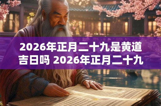 2026年正月二十九是黄道吉日吗 2026年正月二十九宜开张吗