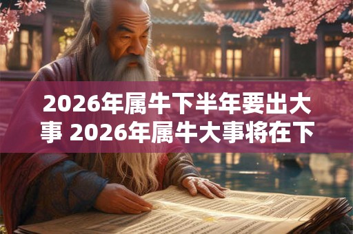 2026年属牛下半年要出大事 2026年属牛大事将在下半年发生