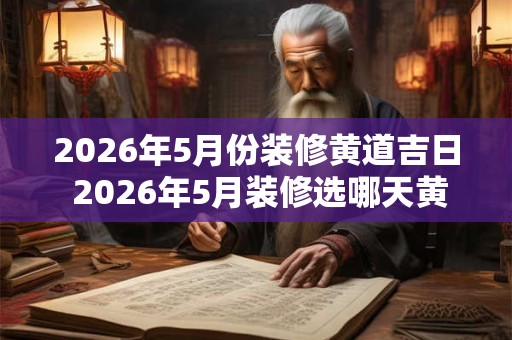 2026年5月份装修黄道吉日 2026年5月装修选哪天黄道吉日