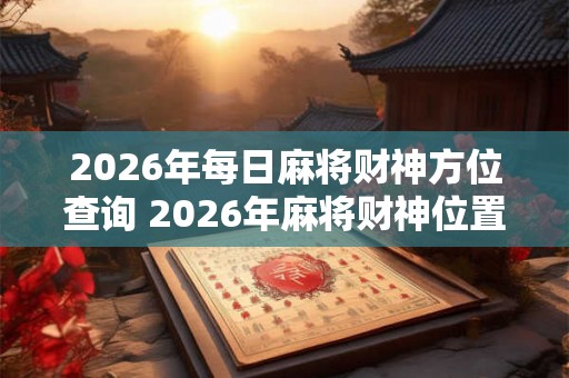 2026年每日麻将财神方位查询 2026年麻将财神位置查询方法 2026年每日麻将财神方位查询 2026年麻将财神位置查询方法
