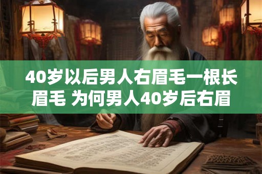 40岁以后男人右眉毛一根长眉毛 为何男人40岁后右眉长一根长毛