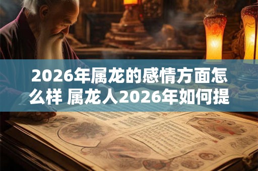 2026年属龙的感情方面怎么样 属龙人2026年如何提升感情运 2026年属龙的感情方面怎么样 属龙人2026年如何提升感情运