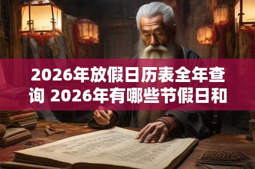 2026年放假日历表全年查询 2026年有哪些节假日和放假安排