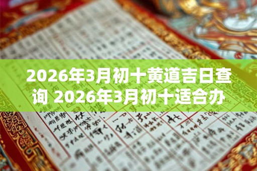 2026年3月初十黄道吉日查询 2026年3月初十适合办喜事吗