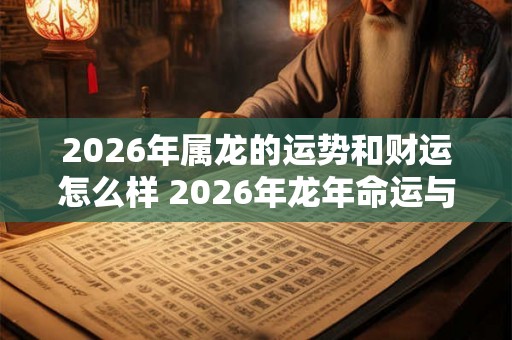 2026年属龙的运势和财运怎么样 2026年龙年命运与财运如何