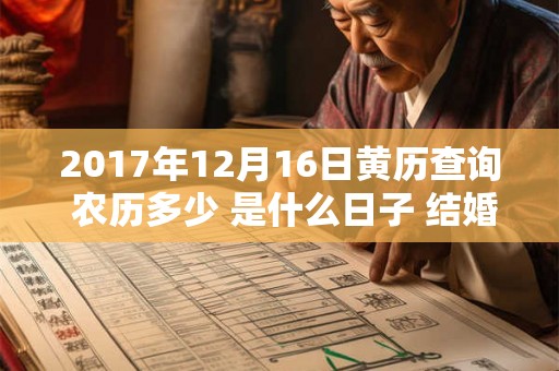 2017年12月16日黄历查询 农历多少 是什么日子 结婚吉时