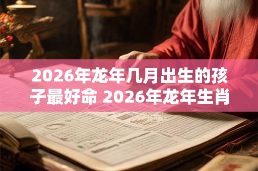 2026年龙年几月出生的孩子最好命 2026年龙年生肖最吉月份