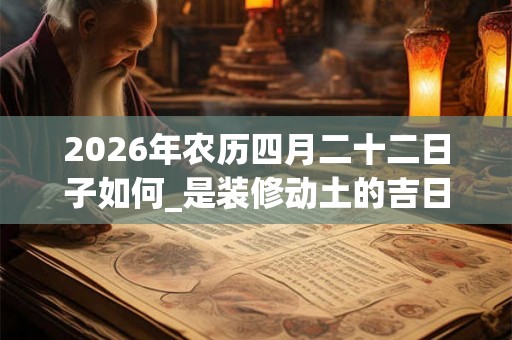 2026年农历四月二十二日子如何_是装修动土的吉日吗