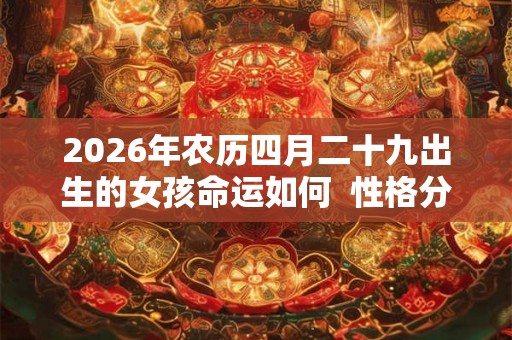 2026年农历四月二十九出生的女孩命运如何  性格分析