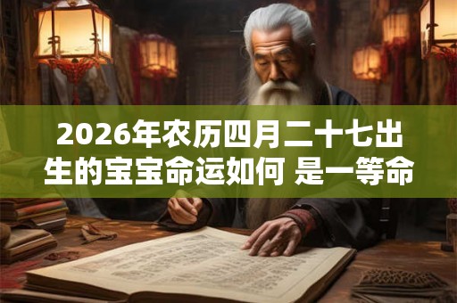 2026年农历四月二十七出生的宝宝命运如何 是一等命吗