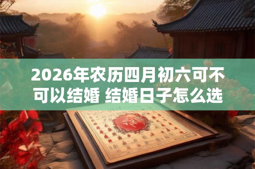 2026年农历四月初六可不可以结婚 结婚日子怎么选吉日