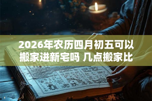 2026年农历四月初五可以搬家进新宅吗 几点搬家比较好