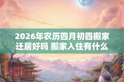 2026年农历四月初四搬家迁居好吗 搬家入住有什么忌讳 2026年农历四月初四搬家迁居好吗 搬家入住有什么忌讳