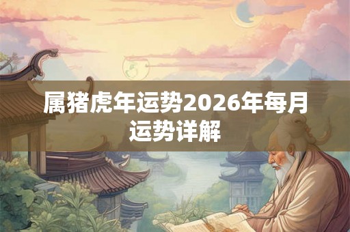 属猪虎年运势2026年每月运势详解