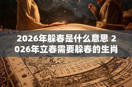 2026年躲春是什么意思 2026年立春需要躲春的生肖