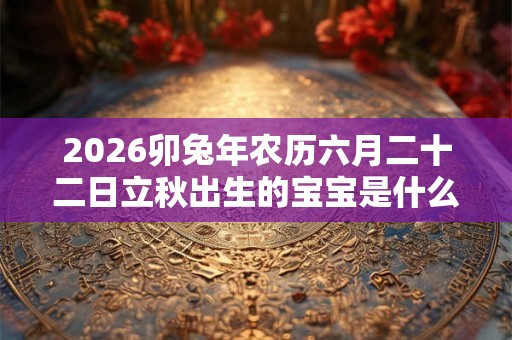 2026卯兔年农历六月二十二日立秋出生的宝宝是什么命
