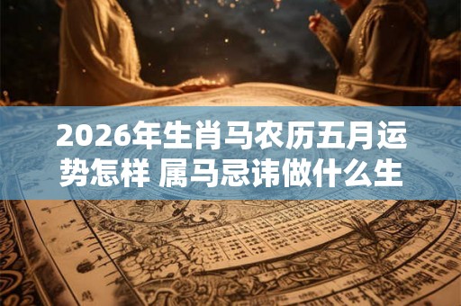 2026年生肖马农历五月运势怎样 属马忌讳做什么生意
