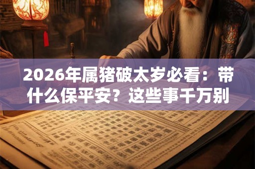 2026年属猪破太岁必看:带什么保平安?这些事千万别做