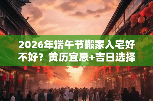 2026年端午节搬家入宅好不好?黄历宜忌+吉日选择全攻略