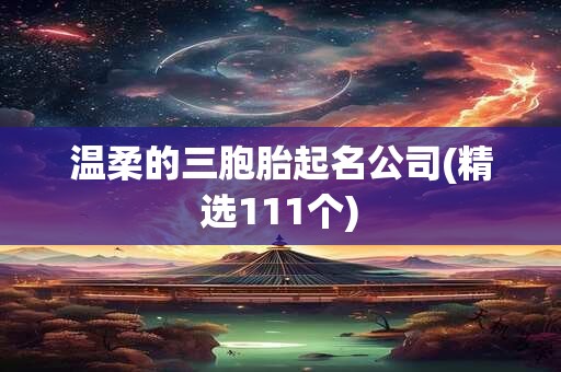 温柔的三胞胎起名公司(精选111个)