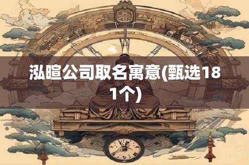 泓暄公司取名寓意(甄选181个)
