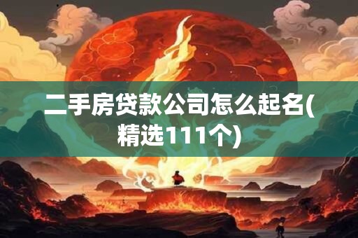 二手房贷款公司怎么起名(精选111个)