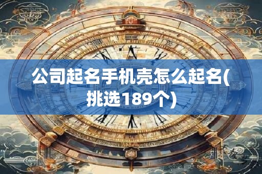 公司起名手机壳怎么起名(挑选189个)