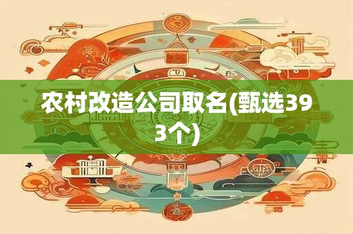 农村改造公司取名(甄选393个)