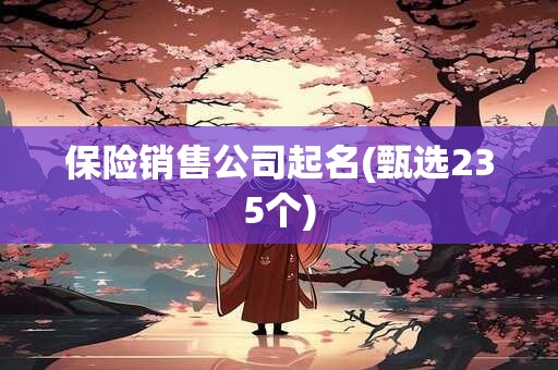 保险销售公司起名(甄选235个)