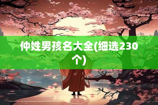 仲姓男孩名大全(细选230个)