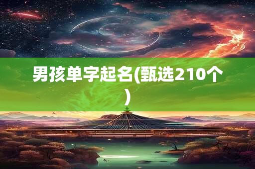 男孩单字起名(甄选210个)