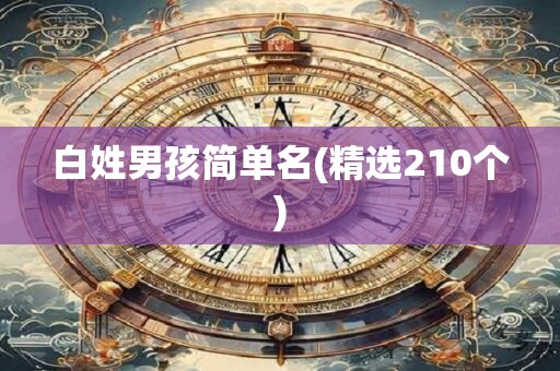 白姓男孩简单名(精选210个)