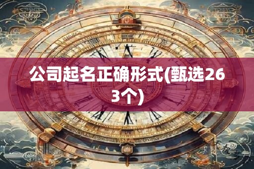 公司起名正确形式(甄选263个)