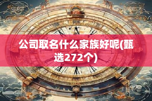 公司取名什么家族好呢(甄选272个)