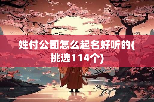 姓付公司怎么起名好听的(挑选114个)