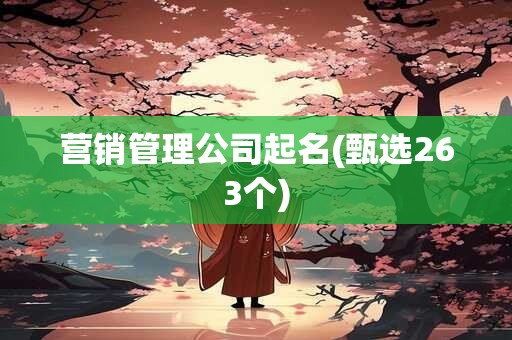 营销管理公司起名(甄选263个)