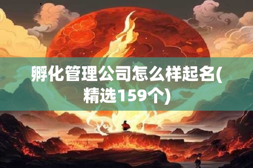 孵化管理公司怎么样起名(精选159个)