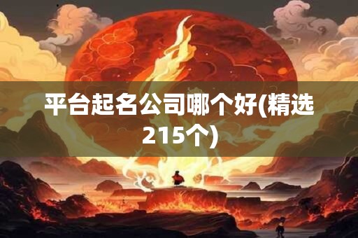 平台起名公司哪个好(精选215个)