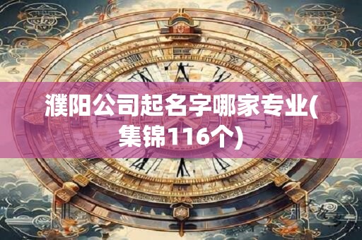 濮阳公司起名字哪家专业(集锦116个)