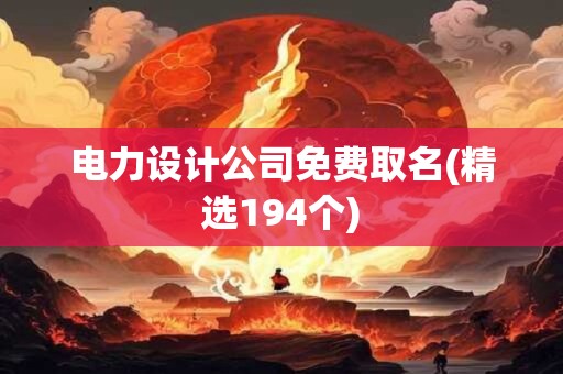 电力设计公司免费取名(精选194个)