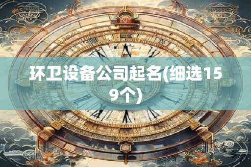 环卫设备公司起名(细选159个)