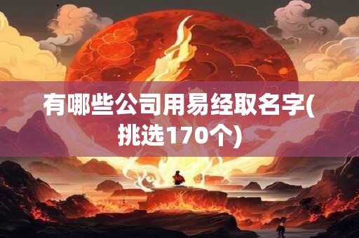 有哪些公司用易经取名字(挑选170个)