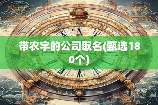带农字的公司取名(甄选180个)