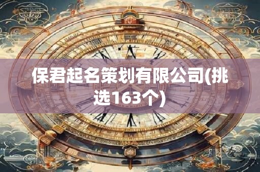 保君起名策划有限公司(挑选163个)